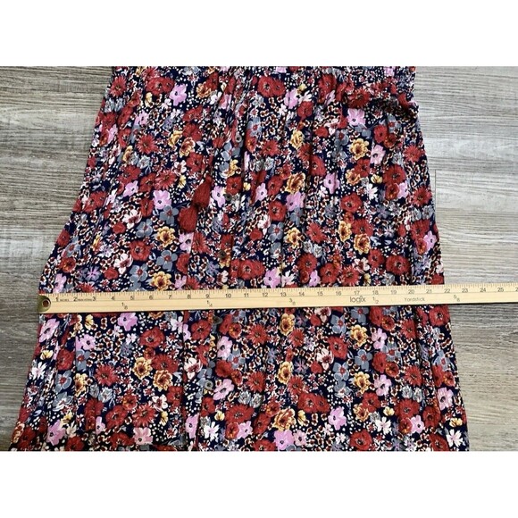 Knox Rose Red Blue Floral Tiered Peasant Boho Long Short Sleeve Maxi Dress XXL - Picture 5 of 13